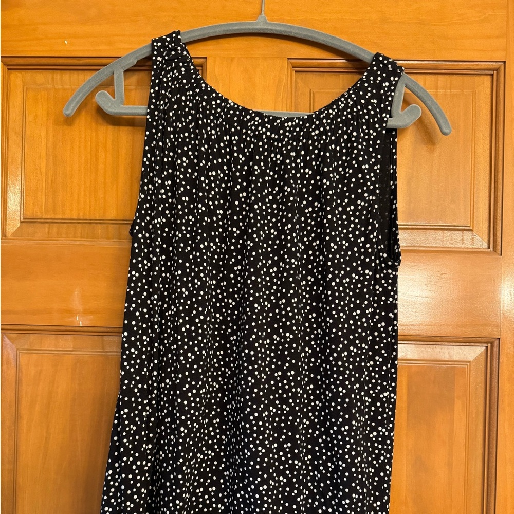 LOFT Black and White Polka Dot Top